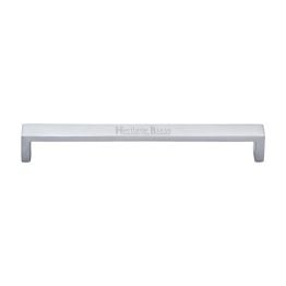 Heritage Brass Cabinet Pull Wide Metro Design 192mm CTC Satin Chrome Finish