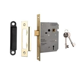 Contract 3 Lever Sashlock 76mm - Electro Brassed