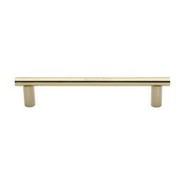 Heritage Brass Door Pull Handle Round Bar Design 336mm Polished Brass Finish