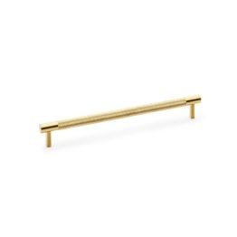 Alexander & Wilks - Brunel Knurled T-Bar Cupboard Handle - Satin Brass PVD - Centres 224mm