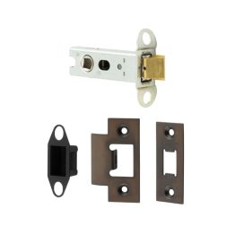 Jedo Heavy Duty Tubular Latches - 45 Degree Short Travel 76mm Dark Bronze - By Frelan Hardware - JL-HDT76DB