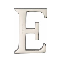 Heritage Brass Alphabet E Pin Fix 51mm (2") Polished Nickel Finish