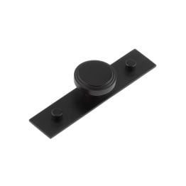 Cropley Cupboard Knobs 40mm Plain Backplate Black - By Frelan Hardware - HOX-1040MB-5090MB