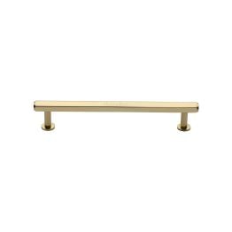 Heritage Brass Cabinet Pull Hexagon Design with 16mm Rose 128mm CTC Polished Brass finish