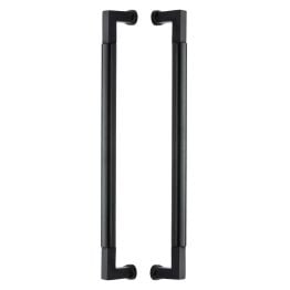 Heritage Brass Door Pull Handle Bauhaus Design 483mm Matt Black Finish