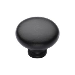 Black Iron Rustic Cabinet Knob Round Design 32mm