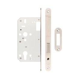 72mm Satin Stainless Steel Din Euro Deadlock Radiused 60mm Backset - By Frelan Hardware - JL-DD60RSSS
