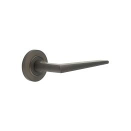 Mayfair Door Handle on Chamfered Rose Dark Bronze - By Frelan Hardware - BUR10KIT80