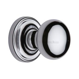 Heritage Brass Mortice Knob on Rose Hampstead Design Polished Chrome finish