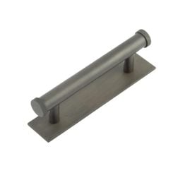Hoxton Thaxted Cabinet Handles 96mm Ctrs Plain Backplate Dark Bronze - By Frelan Hardware - HOX-250DB-5050DB