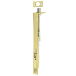 Stainless Steel Flush Bolts JSS51 Brass Finish 203mm x 20mm Square Forend - By Frelan Hardware - JSS51PVD