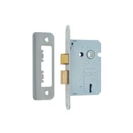 Jedo Kontrax 2 Lever Sashlocks with Radiused Forend & Strike Plate 65mm Satin Nickel - By Frelan Hardware - JL470RSN