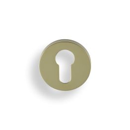 Valli Euro Profile Push-on Round Rosette Escutcheon - Polished Brass PVD