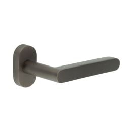 CR-101 Dark Bronze Multi Point Oval Rose Door Handle - By Frelan Hardware - CR-101C4DB