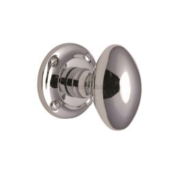 Heritage Brass Mortice Knob on Rose Suffolk Design Polished Chrome finish