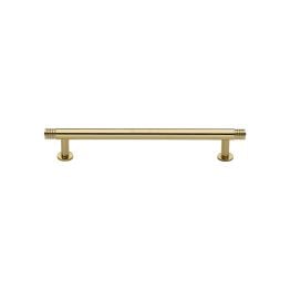 Heritage Brass Cabinet Pull Contour Design with 16mm Rose 128mm CTC Polished Brass finish