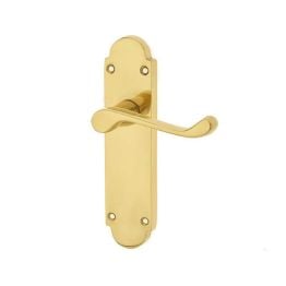 Epsom Suite Door Handle on Latchplate Polished Brass - By Frelan Hardware - JV251PB
