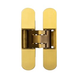 Ghost 140mm 3D Concealed Hinge Satin Brass - By Frelan Hardware - CH60SB