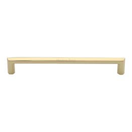 Heritage Brass Cabinet Pull Hex Profile Design 203mm CTC Polished Brass Finish
