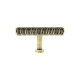 Millhouse Brass Eiffel Knurled T-Bar Cabinet Knob Handle - Antique Brass