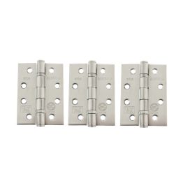 Atlantic Ball Bearing Hinges Grade 13 Fire Rated 4" X 3" X 3mm - Satin Stainless Steel (Set of 3)