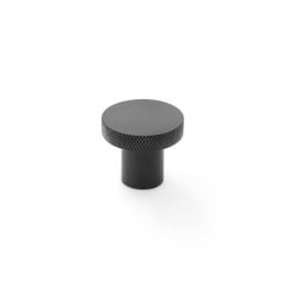 Alexander & Wilks - Hanover Knurled Circular Cupboard Knob - Black - 30mm
