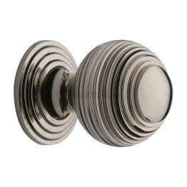 Heritage Brass Cabinet Knob Reeded Design 32mm Polished Nickel finish