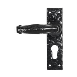Black Lever Euro Lock Set
