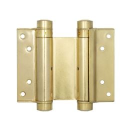 Double Action Steel Spring Hinges 102mm Electro Brassed - By Frelan Hardware - HB3005-4PB