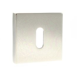 Senza Pari Key Escutcheons on Flush Square Rose - Polished Nickel