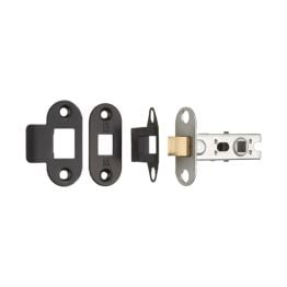 64mm Ce B/T Tubular Mortice Latch Radius   - Matt Black