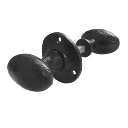 Oval Rim Door Knob Black - By Frelan Hardware - JAB48R