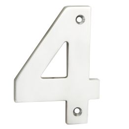 Numerals Number 4  - Bright Stainless Steel