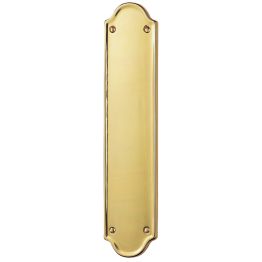 Finger Plate Shaped End - Polished Brass