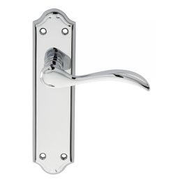 Madrid Lever On Latch Backplate - Polished Chrome