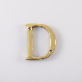 Letter D - Polished Brass