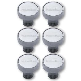 Heritage Brass Cabinet Knob Florence Design 32mm Satin Chrome finish
