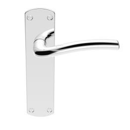 Serozzetta Cuatro Lever On Latch Backplate - Polished Chrome