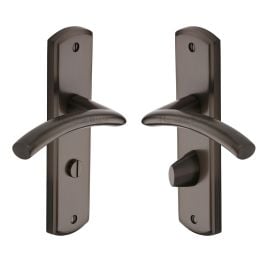 Heritage Brass Door Handle for Bathroom Centaur Design Matt Bronze finish