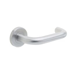 Orbit 19mm Door Handle on 8mm Sprung Rose Grade 201 Satin Stainless Steel - By Frelan Hardware - JSS202