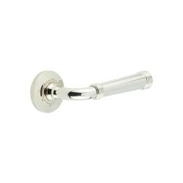 Highgate Door Handles Chamfered Rose Polished Nickel - By Frelan Hardware - BUR35KIT158