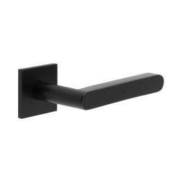 CR-101 Black Sprung Square Rose Door Handle - By Frelan Hardware - CR-101B1MB