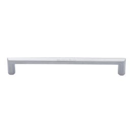 Heritage Brass Cabinet Pull Hex Profile Design 203mm CTC Satin Chrome Finish