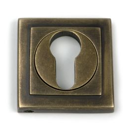 Burnished Brass Round Euro Escutcheon (Square)