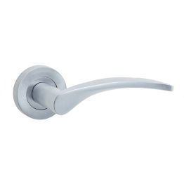 Monaco Door Handle on Rose Satin Chrome - By Frelan Hardware - JV690SC