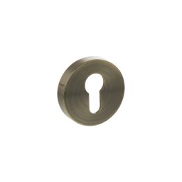 Senza Pari Euro Escutcheons on Round Rose - Antique Brass