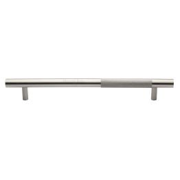 Heritage Brass Door Pull Handle Bar Knurled Design 457mm Satin Nickel Finish