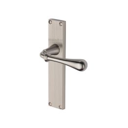 Heritage Brass Roma Reeded Lever Latch Satin Nickel finishUK Design Registration Number 6234525