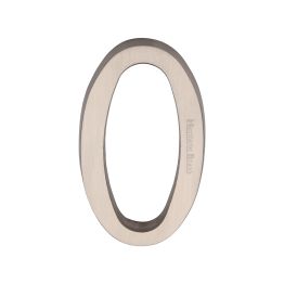Heritage Brass Numeral 0 Concealed Fix 76mm (3") Satin Nickel finish