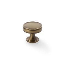 Alexander & Wilks - Lynd Cupboard Knob - Antique Brass - 32mm